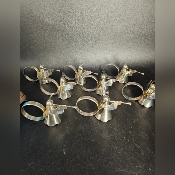 Set of eight silver plate‎ vintage napkin rings - Picture 2 of 7